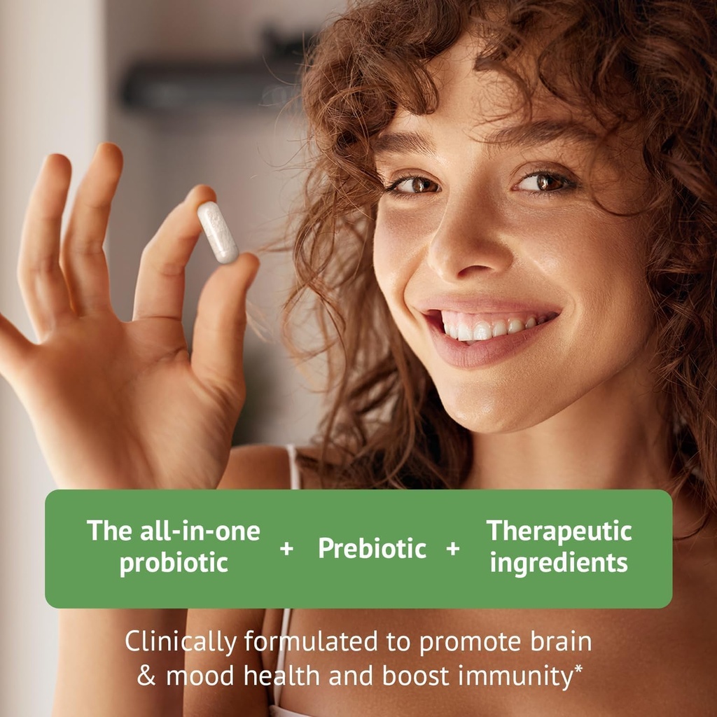 Brain Supplement for Memory, Brain Fog, Focus, Mood & Concentration & Cognitive Function - Lion's Mane Supercharged med Ginkgo Biloba & Two Probiotic Strains (180 Count - 3 Month Supply)
