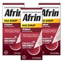 Afrin No Drip Original Nasal Mist Triple Pack, Non-Drowsy, Fast-Acting Decongestant for Nasal Congestion and Sinus Pressure Relief, Adults and Children 6 and Older, .5 fl oz (Pack of 3)