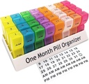Månatlig Pill Organizer 2 gånger om dagen, 30 dagar en månad Pill Box AM / PM, Weekly Pill Holder Pill Case för vitaminer, fiskolja, kosttillskott och medicinering