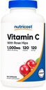 Nutricost Vitamin C med Rose HIPS 1025mg, 120 kapslar - Vitamin C 1000mg, Rose HIPS 25mg, Premium, Non-GMO, Gluten Free Supplement