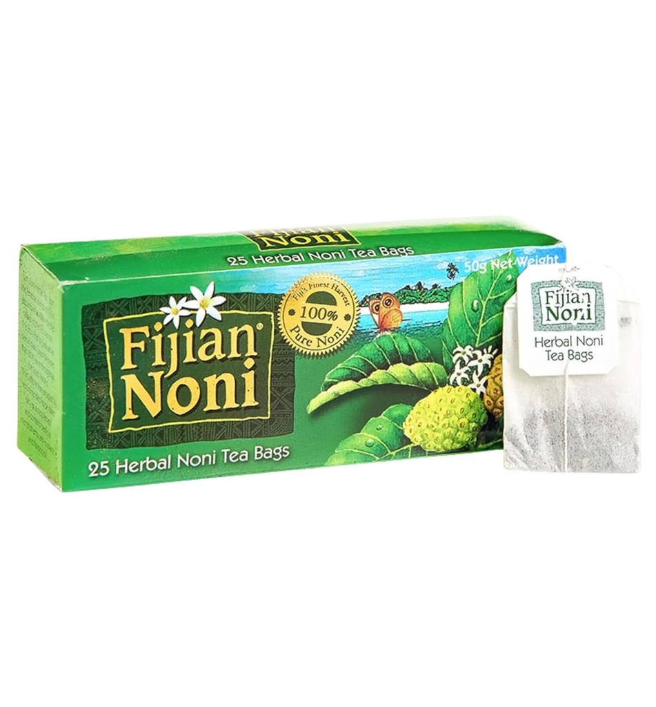 Fijian Noni - Organic Noni Herbal Tea - 25 Tea Bags (50g) Pure Ceylon Green Tea, gjord med Noni Fruit Leaves ... från FIJI