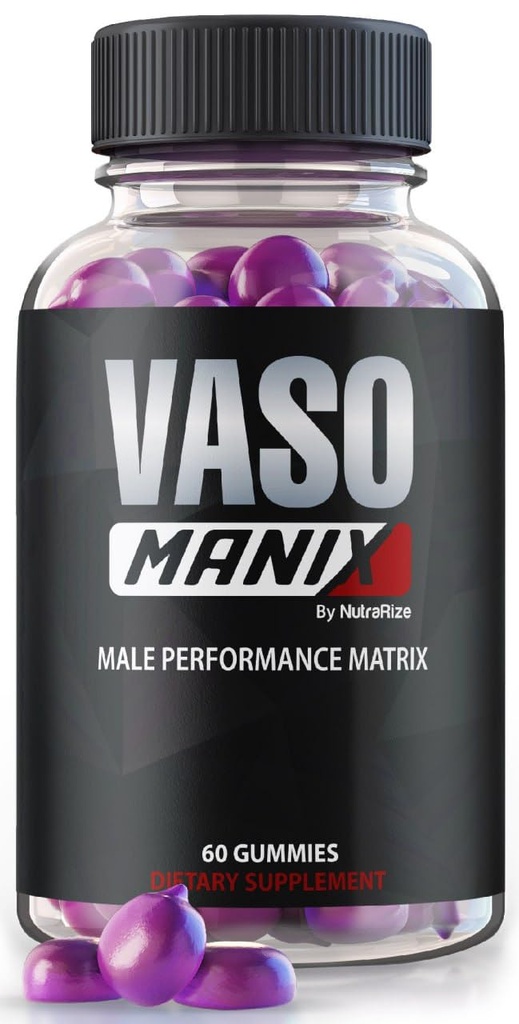 VasoManix Gummies, Vaso Manix Classic Male Supplement, All Natural Formel för Män, Premium Gummy för att stödja prestanda, förtroende och övergripande hälsa, Officiella recensioner (60 Gummies)