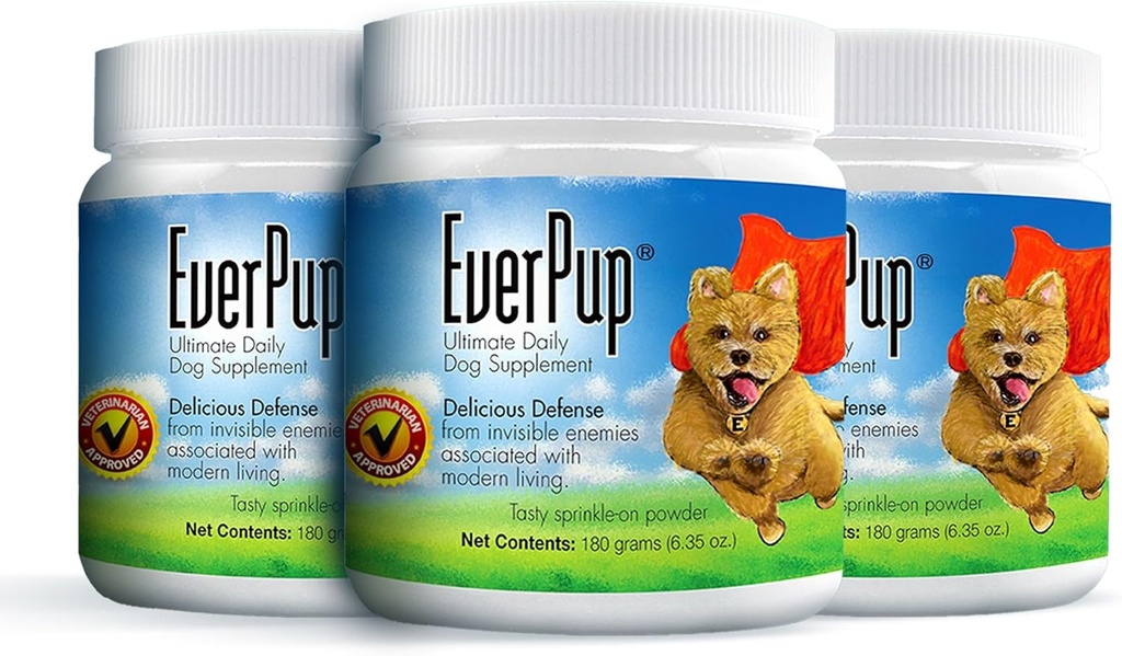 EverPup Multivitamin Dog Supplement - Glukosomin & Apoptogener för Hip & Joint Health + Probiotika & Prebiotika med Enzymer för Digestion