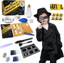 Spion Kit för barn Detektiv Outfit Fingerprint Leksaker för 5 6 7 8 9 10 11 år gamla pojkar Flickor Utredning Rollspel Dress Up Kostym Utbildningsvetenskap Hemliga Agent Finger Print Identifiering