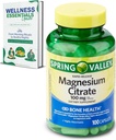 Magnesiumcitrat 100mg | Citrato de Magnesio, 100 kapslar | Mycket absorberbart | Snabb frisättning för ben, nerv, muskelhälsa | Tillskott för sömn, hjärta, magnesiumtillskott