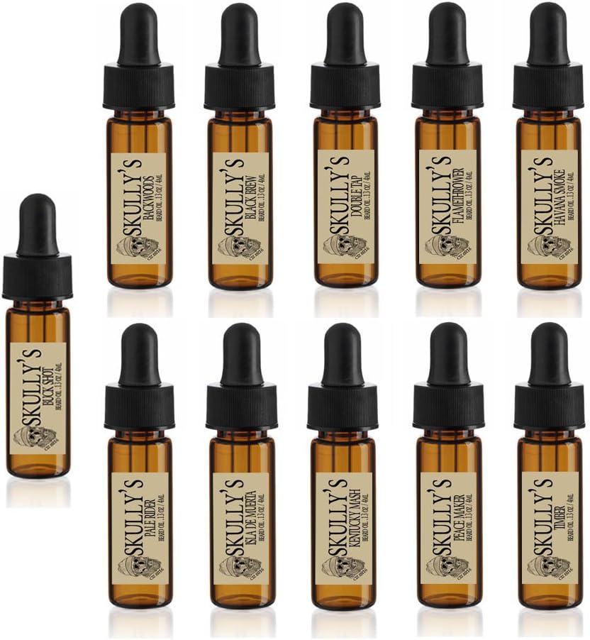 Skully's Beard Oil Sample Set (11) 5 ml glasdramar, resepaket