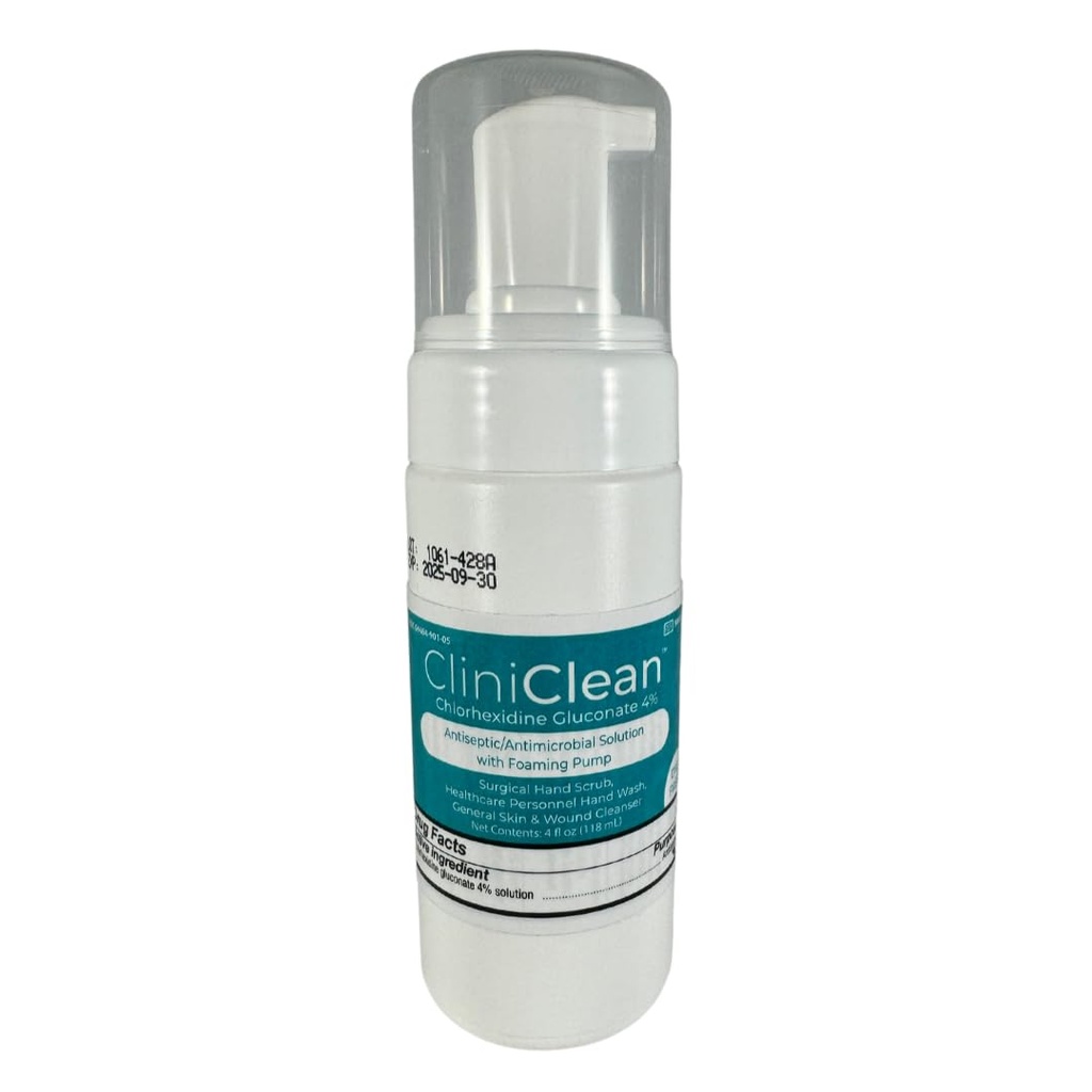 Versatile, Antiseptisk lösning som innehåller klorhexidin glukonat 4% (CHG), Odorless, Dye-free, Patient Pre-Op Prep, Personal Hand Wash, Hand Scrub (4oz. Foam-Pump) (1 flaska)