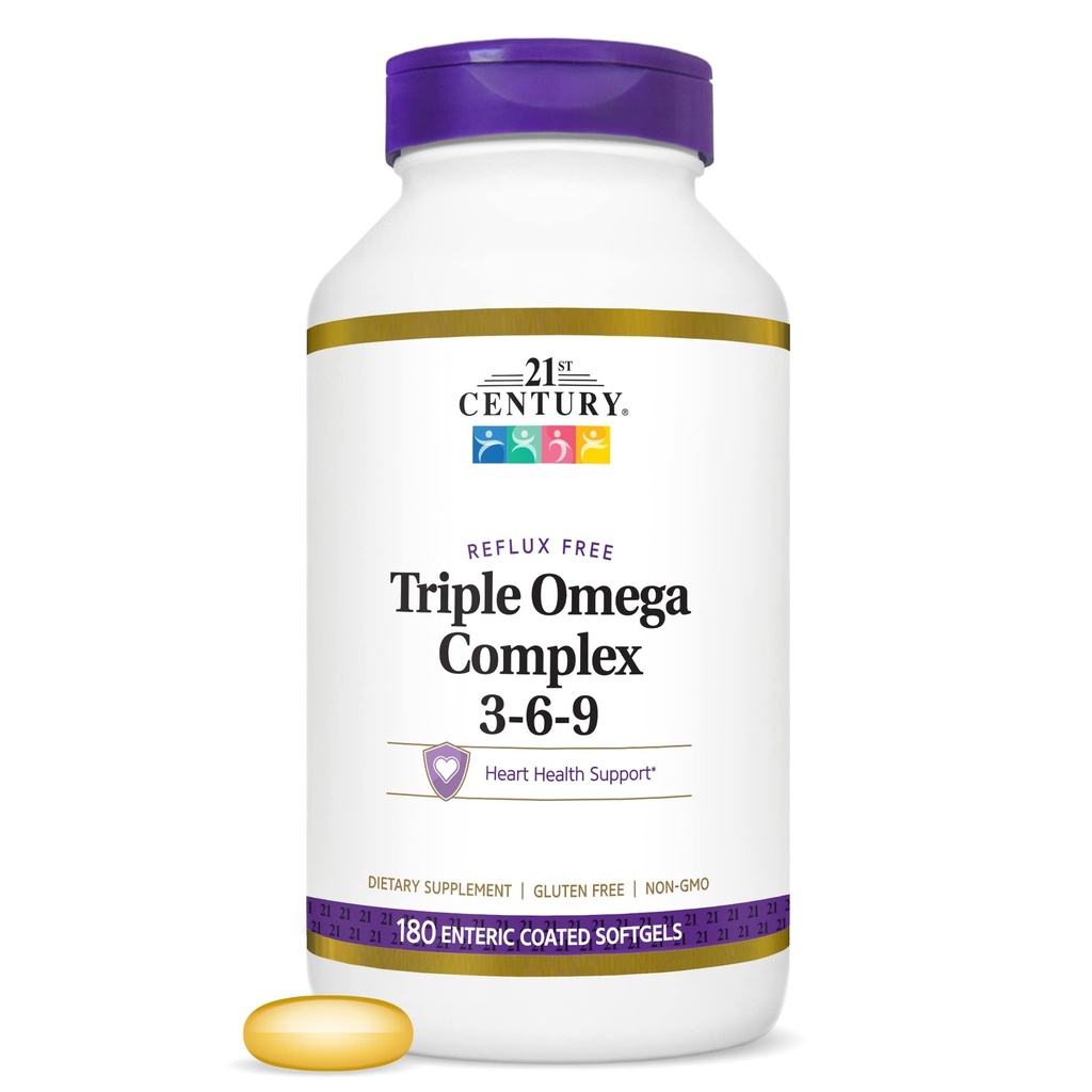 21st Century Triple Omega Complex 3 6 9 Enteric Coated Softgels, 180 greve flaska (22875)