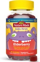 Nature Made Kids First Elderberry med vitamin C och Zink, kosttillskott för immunstöd, 40 Elderberry Gummies