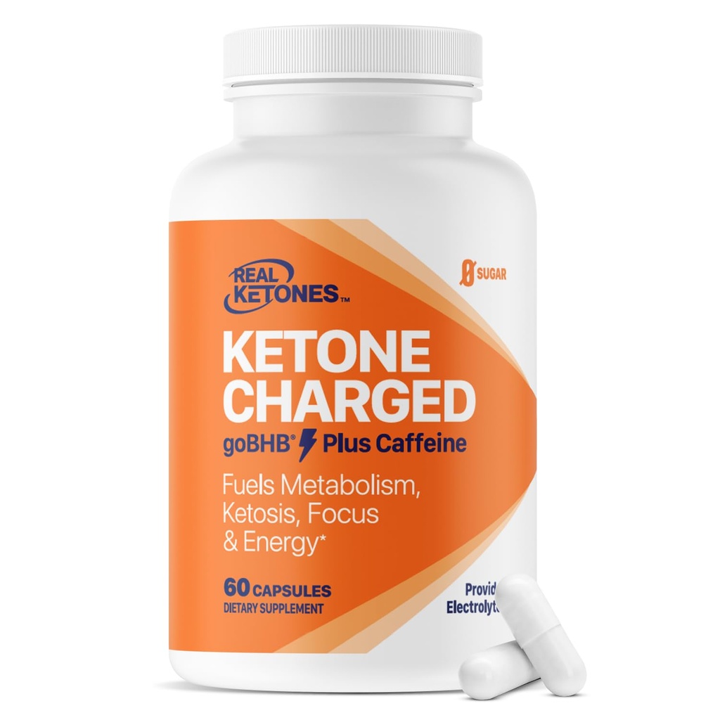 Keto BHB Salts Capsules - Sodium Calcium & Magnesium BHB Capsules med koffein & Patented goBHB Beta-Hydroxyrate Electrolytes - Exogena Ketones Supplement för förbättrad energi Focus & Ketosis
