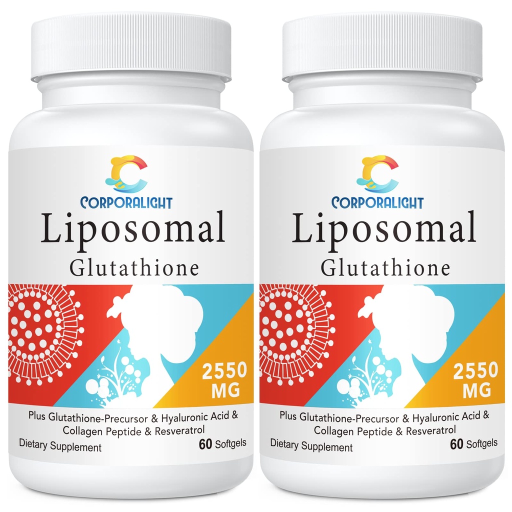 Liposomal Glutathione Softgels, Förbättrad Absorption - Liposomal Leverans, Aktiv Form L-Glutathione, Cellular, Immune Function & Liver Detox, Rich i Antioxidant Formel, Gluten Free, 120 Softgels