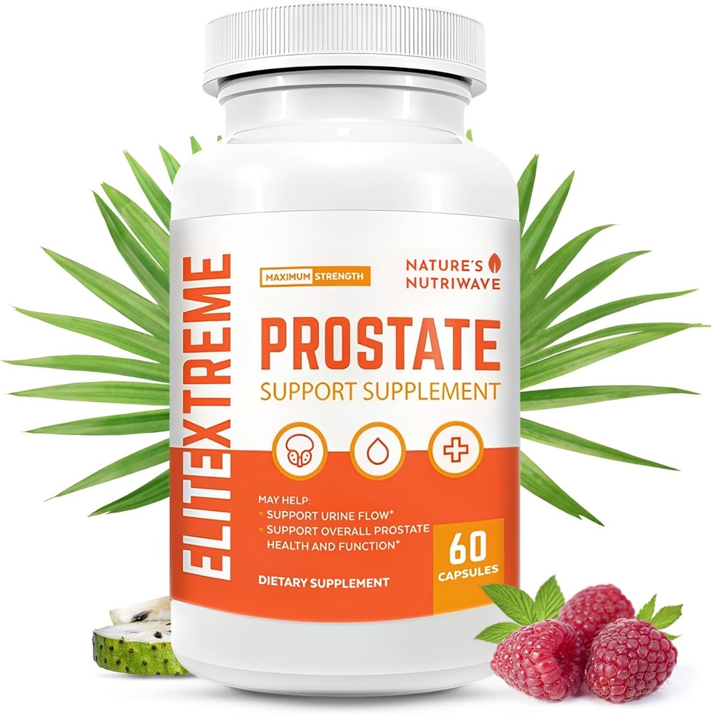 EliteXtreme Health Supplement - Natural Formel med Saw Palmetto, Plant Sterols, Zink och Vitaminer | Icke-GMO, Made in USA, 60 Capsules, 1 månad Supply