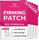 Firming B12 Patches (Pack of 72) - 100% naturlig vitamin Patch för kvinnor, energi och kroppsstöd, självhäftande Transparent Stickers - Förbättrad formel