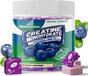 Kreatinmonohydrat Soft Chews Komplex 6400mg för Män & Kvinnor -Avancerad Formel W / L-Taurin + Vitamin B12, Sugar Gratis Tuggbar Supplement, 60 Blueberry Softchews