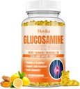 Glukosamin Chondroitin MSM Gummies 1500mg - Gemensamt stöd tillskott med gurkmeja, Boswellia, vitamin D3, Hyaluronsyra, antioxidant, immunstöd för vuxna, män och kvinnor Vegan, 60 Gummies