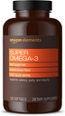 Element Super Omega-3, EPA & DHA Omega-3 fettsyror (1280 mg per servering, 2 Softgels), Natural Lemon Flavor, 120 greve (Packaging kan variera)