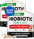 StrellaLab Cat Probiotic Powder - Probiotika för katter med diarré - Lätt att blanda pulver - Kattprobiotika för inomhuskatter, hälsotillförsel livsmedelstillskott, Digestive Support (8 oz / Paket 2)