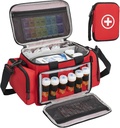 Medicin Storage Bag, Pill Bottle Organizer med Portable Small Pouch, Medication Bottle Organizer Empty med Shoulder Strap för hemlagring och resor