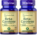 Puritans Pride Beta Carotene för immun- och ögonhälsa för att stödja ett hälsosamt immunsystem 100 Softgels (Pack of 2)