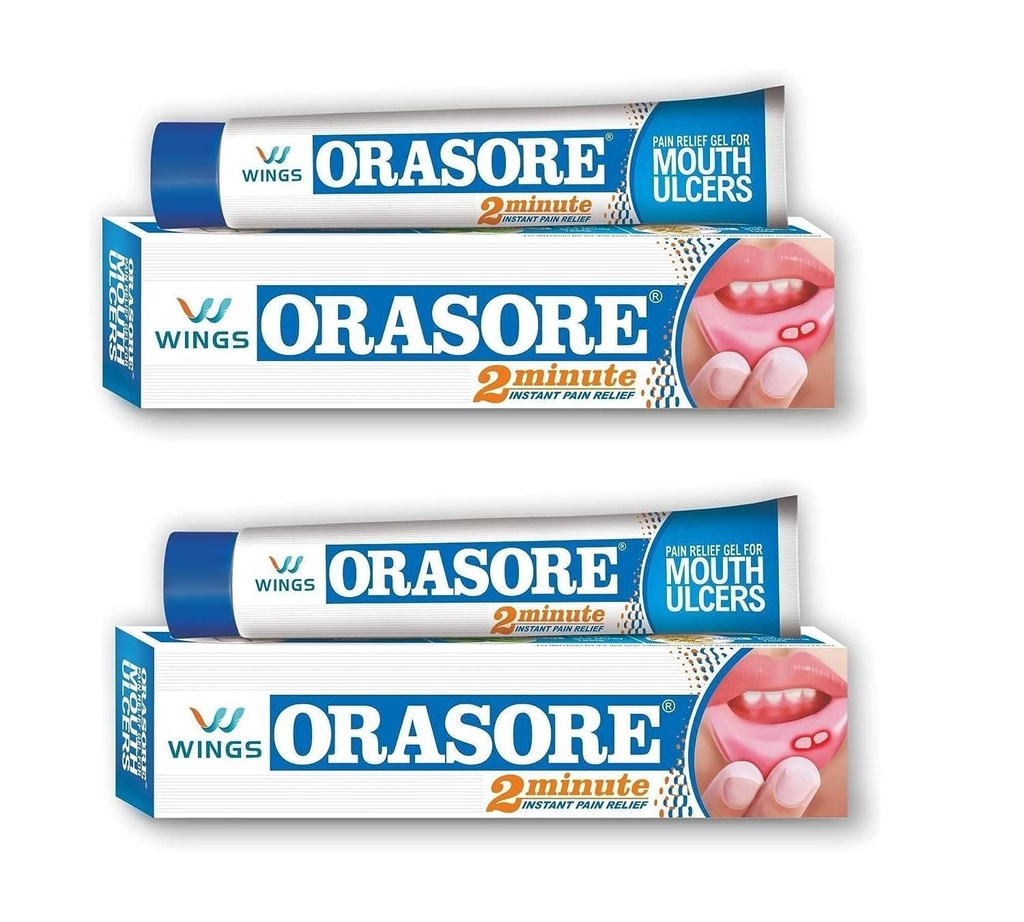 (Pack of 2) Orasore Mouth Ulcer Relief Gel (12gm varje) - av apoteksliv