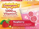 Emergen-C 1000mg Vitamin C-pulver, med antioxidanter, B-vitaminer och elektrolyter, immunitetstillskott för immunstöd, koffeinfri fizzig dricka Mix, hallon smak - 30 greve / 1 månadstillförsel
