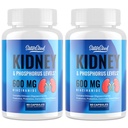 Njursupporttillskott - Njursämja Detox med 600mg Niacinamide & Chitosan Oligosackarider - Fosformedveten formel - Vegetariska kapslar för vuxna - 2 flaskor