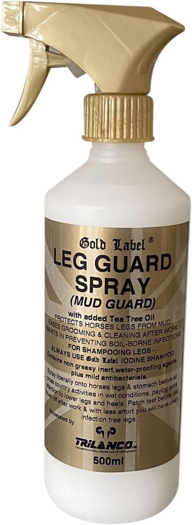 Leg Guard Spray, för hästar, guldetikett, förhindrar lera relaterade tillstånd, 500 ml Spray