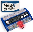 Digital Pill Box med Alarms - Pill Organizer med Flashing Lights & Beeping Reminders - Månat Pill Dispenser för Seniors, Dementia, Alzheimers, Medication & Vitamin Management