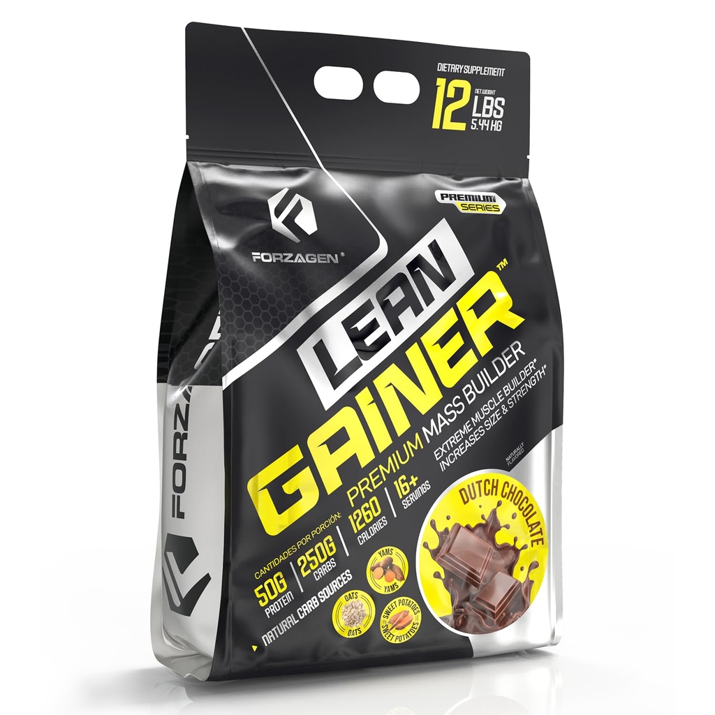 Forzagen Lean Gainer Premium Mass Builder | Mass Gainer Protein Powder för Män & Kvinnor | High Calorie Protein, Viktökning, Bulk, Muscle Building Supplement | Nederländska Chocolate, 12 lbs. (16 + portioner)