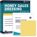 Honey Gauze Wound Dressing, 4 "x 4" Manuka Honey Wound Care, Medical Grade Honey Bandages for Wound Care, Honey Patch for Faster Healing from Burns, Abrasions, Cuts and Scalds (Pack of 10)