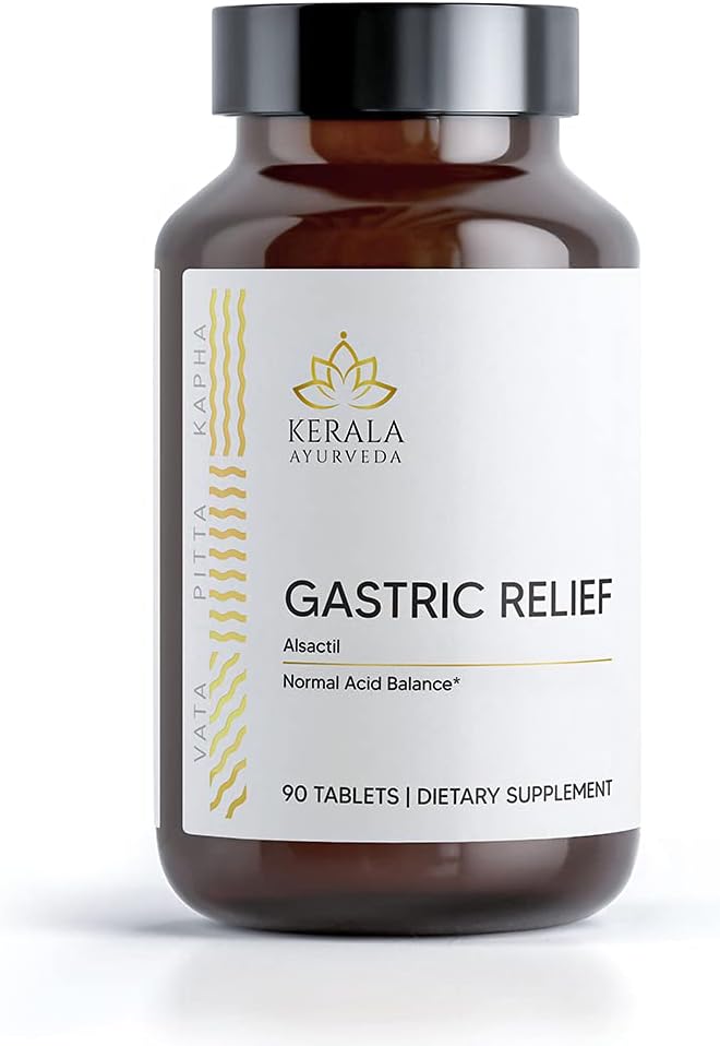 Kerala Ayurveda Gastric Relief Herbal tabletter | Naturligt prebiotiskt för hälsosam magsyrabalans | Relieves från magbesvär och gas | Hjälper Normal Digestion - 90 Count