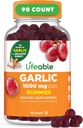 Livliga vitlökstillägg Gummies | Stora provsmakning vitlökstillskott | för vuxna | 90 Gummies