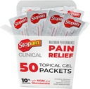 Stopain Pain Relief Clinical Gel Packets, USA Made, Max Strength Fast Acting med MSM, Glucosamine, Menthol för artrit, lägre tillbaka Sciatica, Knee, Neck HSA FSA Topical Analgesic Products, 50 Pack