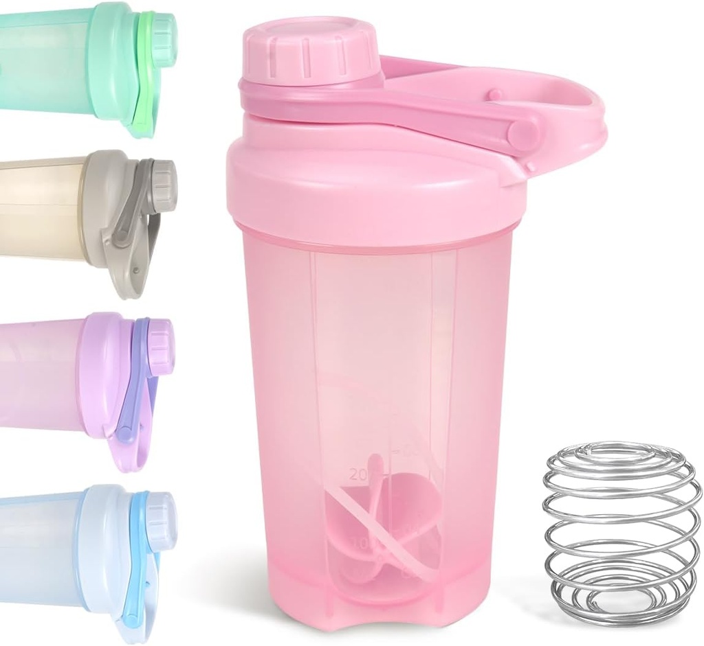 D.Y.A 16oz Shaker Bottle,Leak Proof Sport Shaker Cups för Protein Shakes, Shaker Bottle för Pre Workout och Travel To Go,BPA Free & Easy Clean Protein Shaker Bottle, Rosa