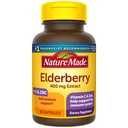Nature Made Elderberry 400 mg extrakt med vitamin C och Zink, kosttillskott för immunstöd, 60 kapslar, 60 dagars leverans
