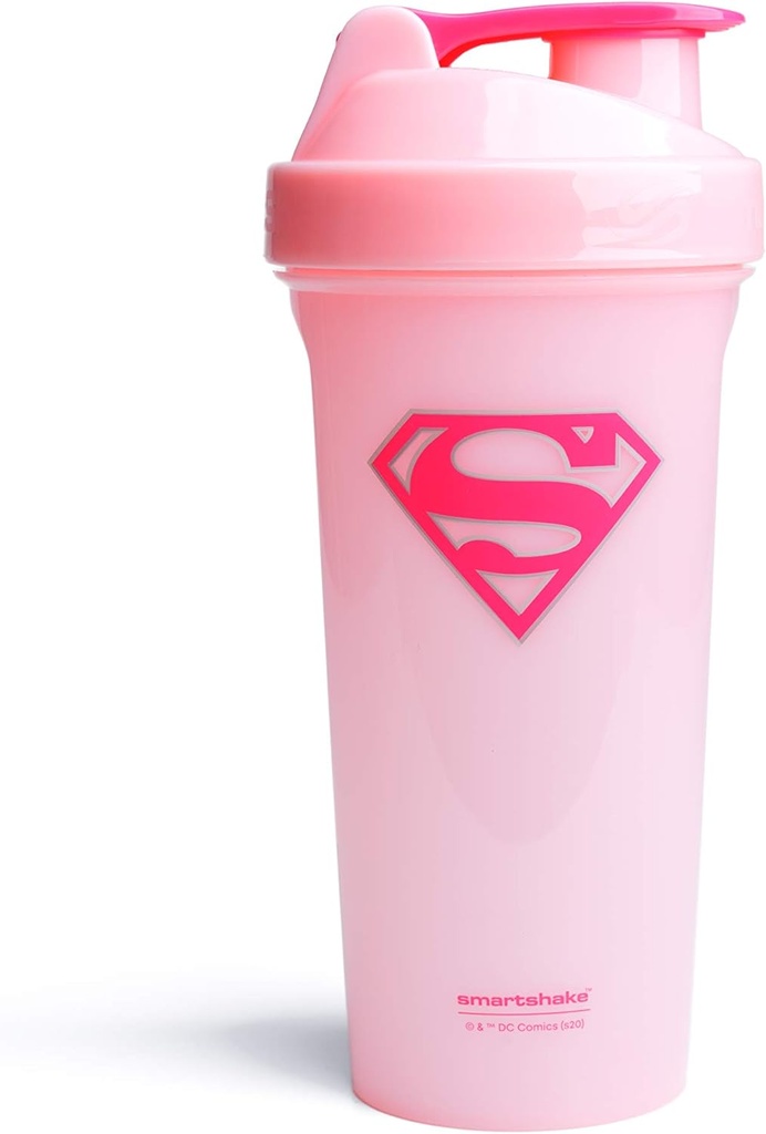 Smartshake Lite Justice League Protein Shaker Bottle 800ml - DC Comics Water Bottle, Leakproof BPA Free Gym Shaker och Protein Powder (Supergirl)