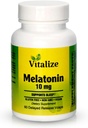 Vitalize Sleep Support: 10mg Melatonin & Vitamin B6 Förbättrad formel | Snabb Absorption | Djup sömn & immunförsvar | Vegan, Glutenfri, icke-GMO (60 greve)