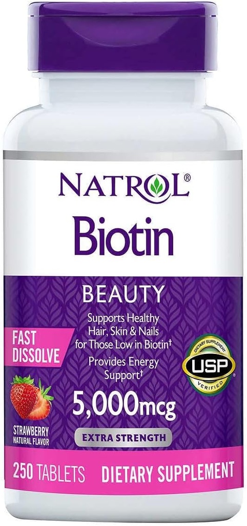 Biotin 5000 mcg., 250 snabba upp tabletter