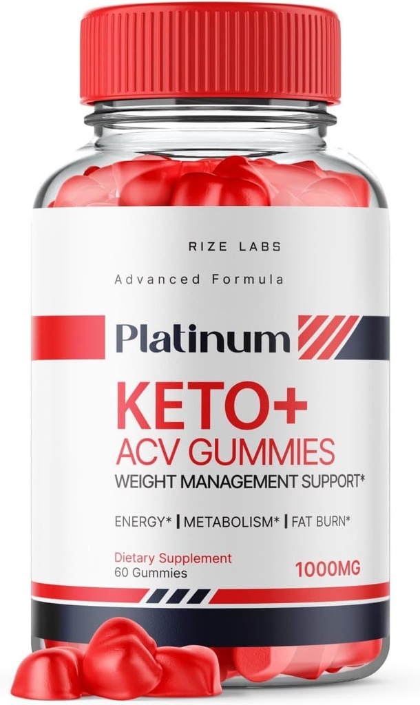 Rize labs Platinum Keto AVC Gummies för avancerad viktminskning, tillägg för maximal styrka Gomitas (60 Gummies)