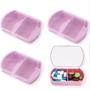 4PCS Small Pill Case Travel Pill Box Cute Pill Organizer för Purse Portable Daily Medicine Organizer 2 Compartment Pill Holder för vitaminer, Fish Oil, Supplements