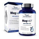 1MD Nutrition MagMD Plus - Magnesium med Zink & D3 | Främjar hjärthälsa, stöder ben- och muskelstyrka och hjälper immunsystem - 120 Ct