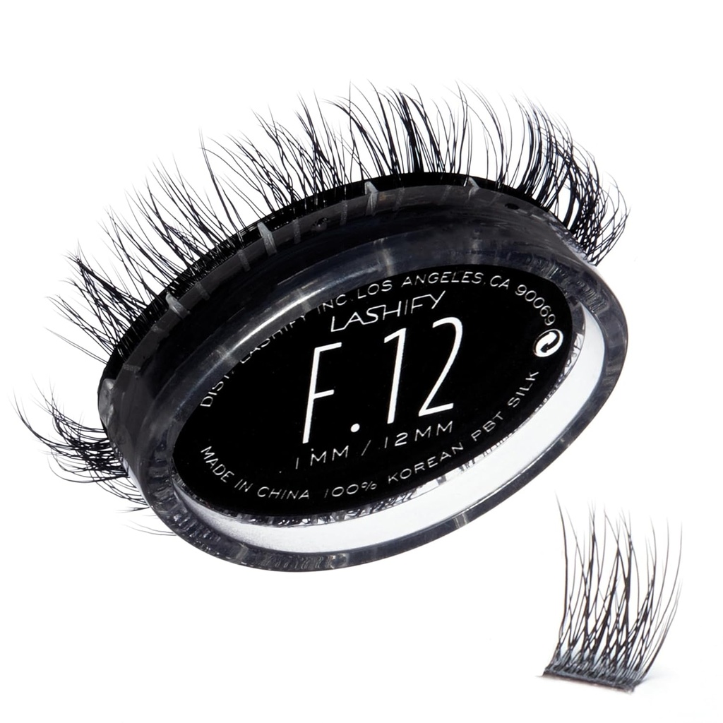 Lashify Fluffy 12mm Gossamer Eyelash Extensions Refill, Black, Easy DIY False Lashes Att Lägga till Fullhet och Dimension