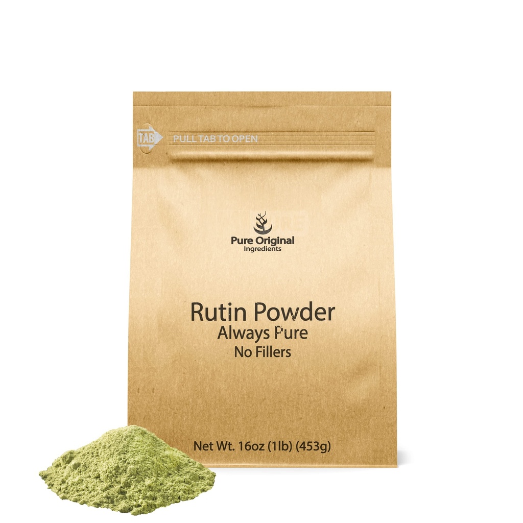 PURE ORIGINAL INGREDIENTS Rutin Powder, Always Pure, No Additives or Fillers, Lab Verified (16 Ounce)