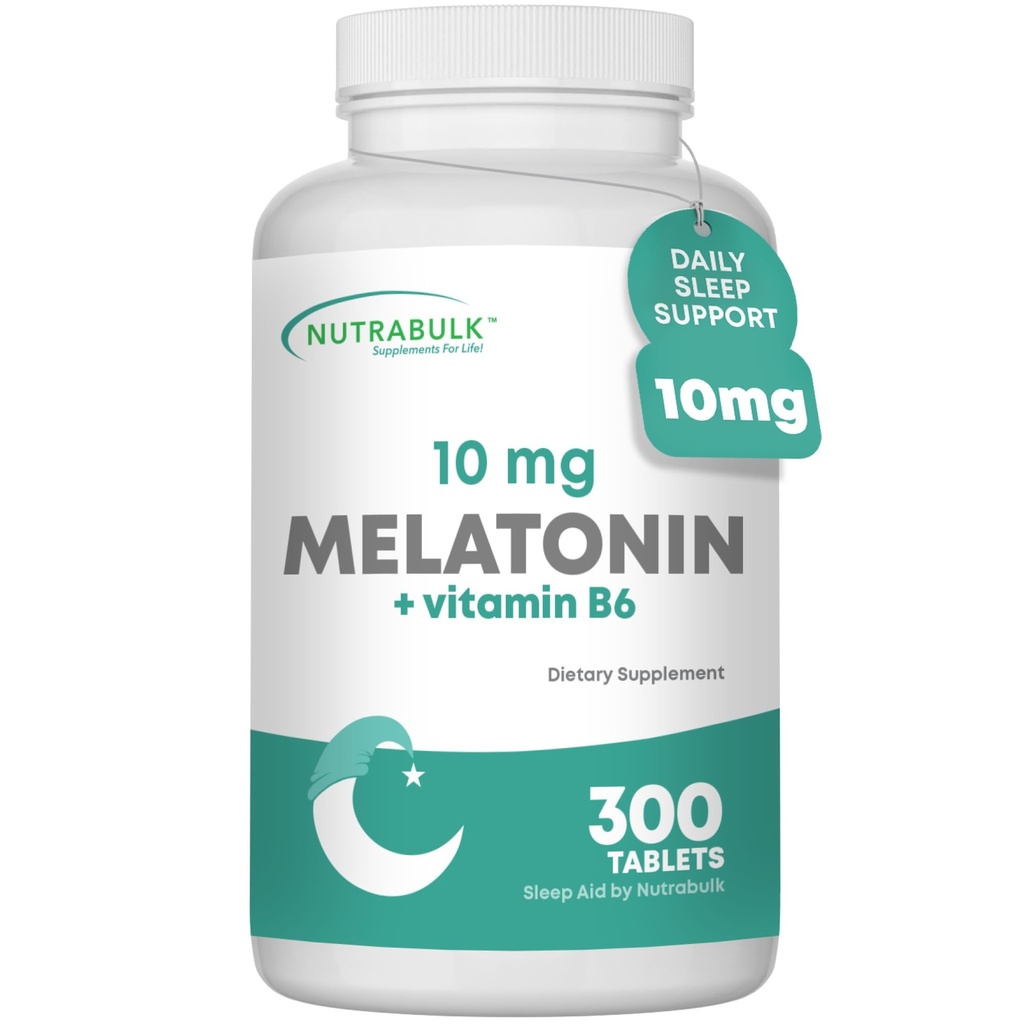 Melatonin 10 mg tabletter - Snabb frigör naturlig sömnhjälp för vuxna. (300 greve)