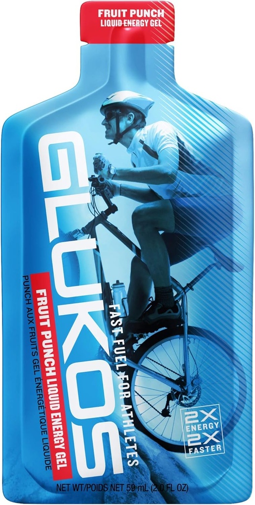 Glukos Energy Gels för löpare 2oz Packets, kör Gels med elektrolyter, bricka på 12 räkna