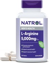 Natrol L-arginin 5.000 mg, Kosttillskott för Mäns hälsa, L-arginin tillskott, 90 tabletter, 18 dagars leverans