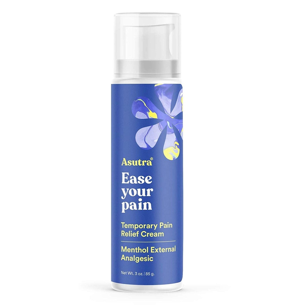 ASUTRA Relief Cream, 3 oz - Cooling Sensation, Temporary Relief från Muscle Discomfort och Soreness, 4% Menthol, Arnica Montana och Dimethyl Sulfone (MSM)