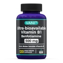 VANI 500MG Benfotiamine med B1, 5X Time Fat & Water Soluble Thiamine B1 Supplement - Tredjepartstestad, ingen gluten (120 kapslar)