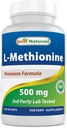 Bästa naturliga L-Methionine 500 mg 120 Veggie kapslar