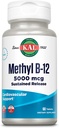 KAL Vitamin B12 Methylcobalamin 5000mcg, Hälsosam energi, Metabolism, Nerve & Red Blood Cell Support, * Fast Dissolve ActivMelts, Optimal Absorption, Natural Raspberry Flavor, 90 Servings, 90 Micro Tabs